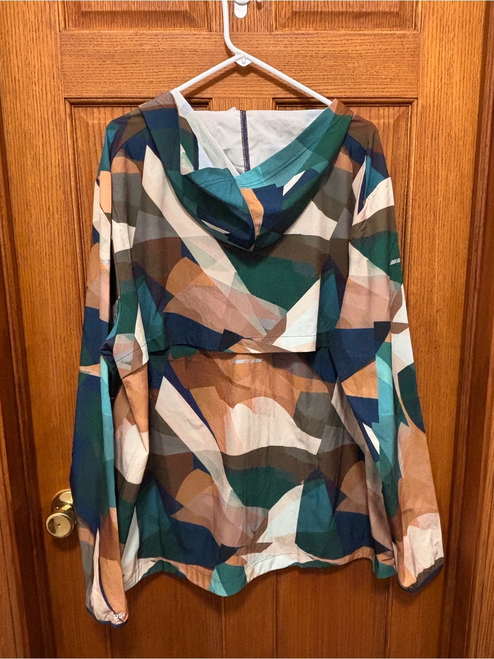 DSG Geometric Lightweight Hooded Jacket in Teal, Brown, Tan. Sz XXL NWT - Picture 5 of 6